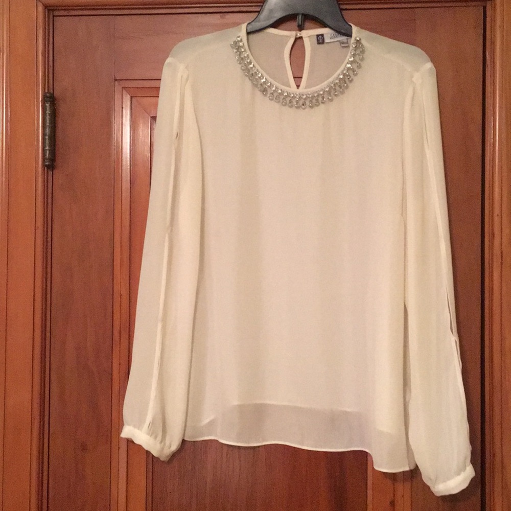 Sheer Split Sleeve Blouse